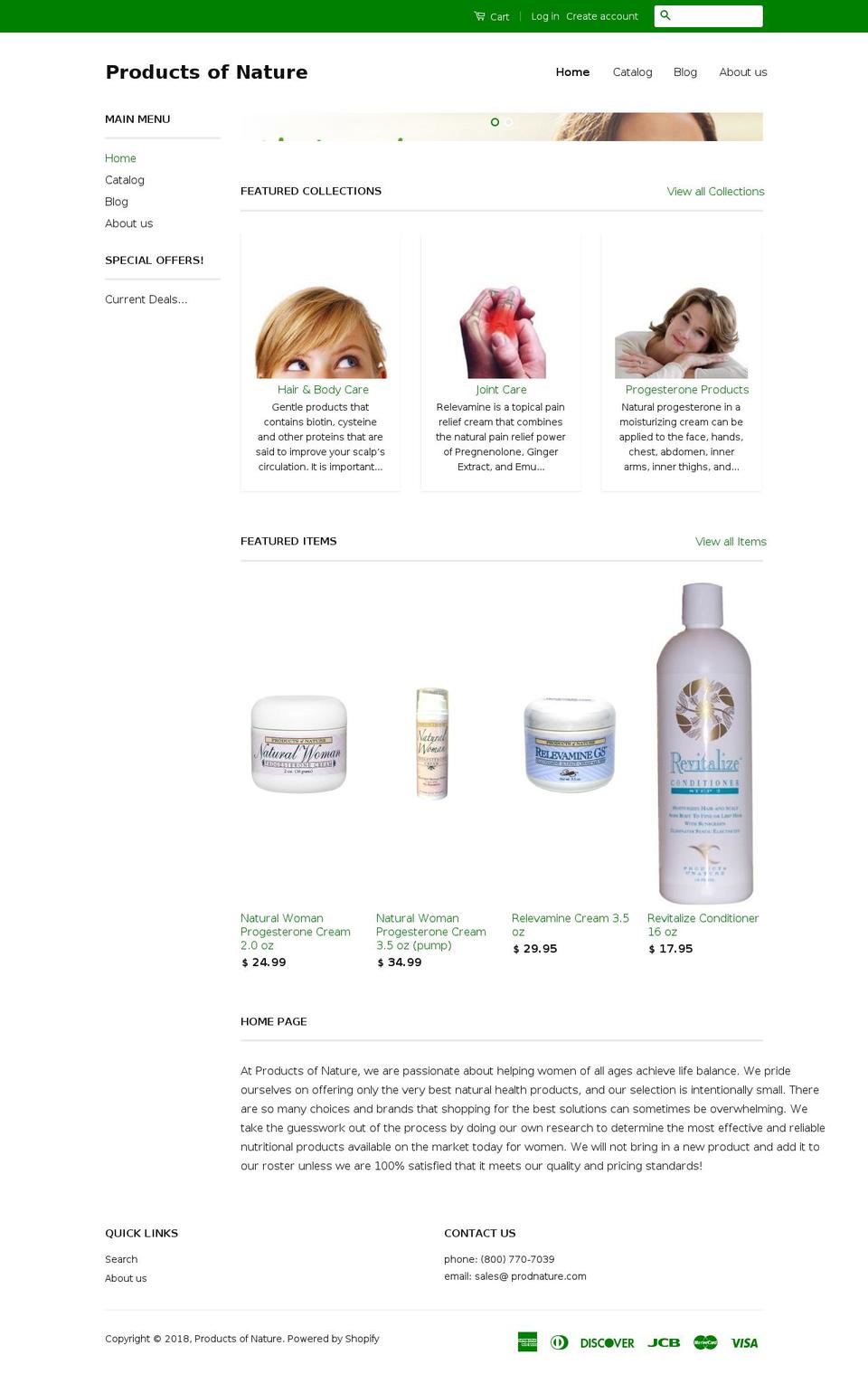 prodnature.com — Shopify storefront screenshot