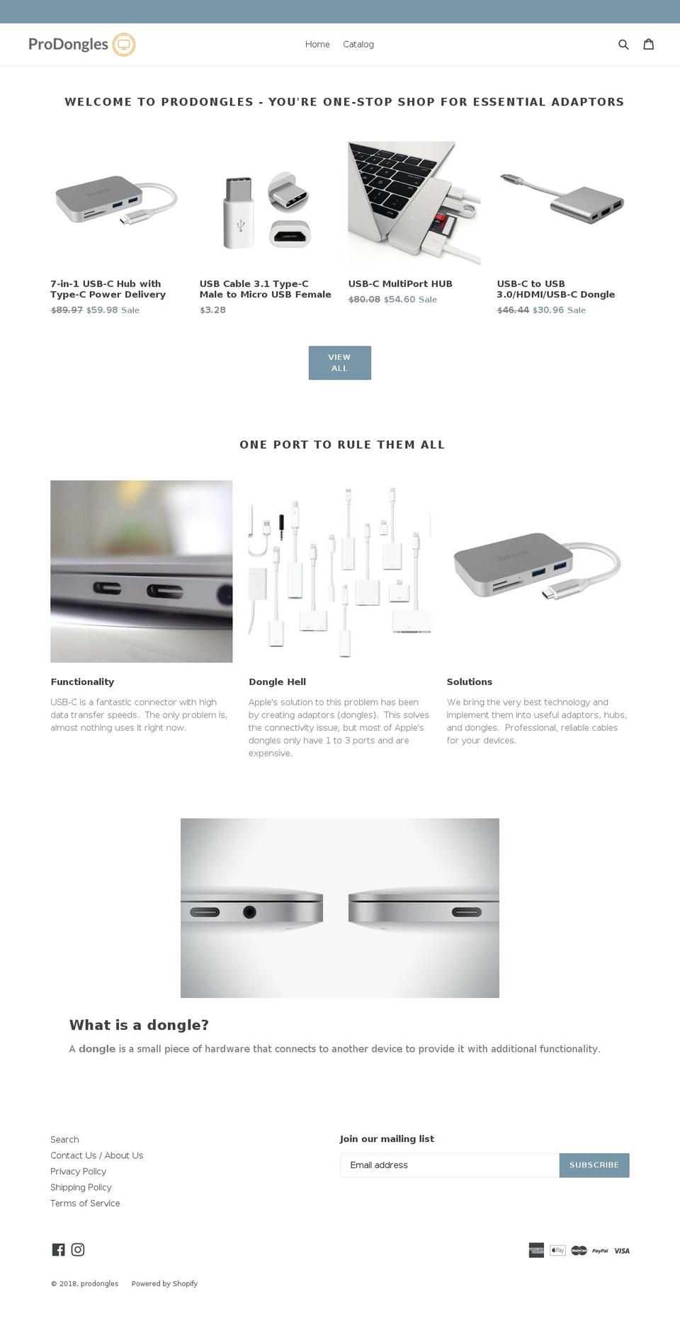 prodongles.com — Shopify storefront screenshot