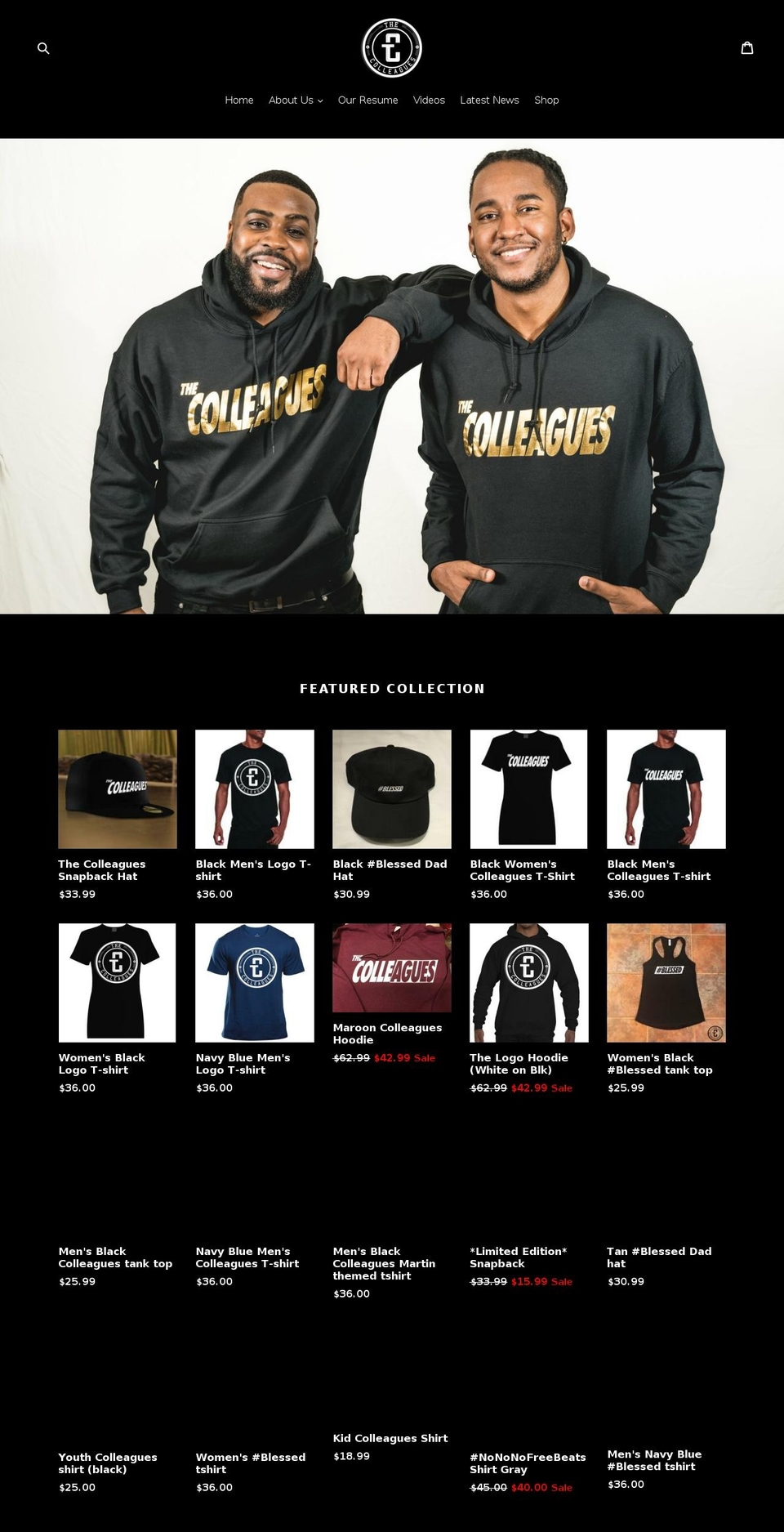 The Colleagues Shopify theme site example producedbythecolleagues.com