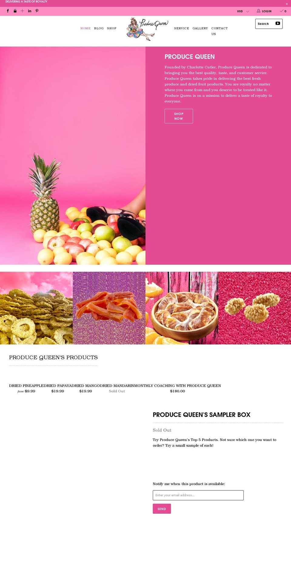 producequeen.com shopify website screenshot