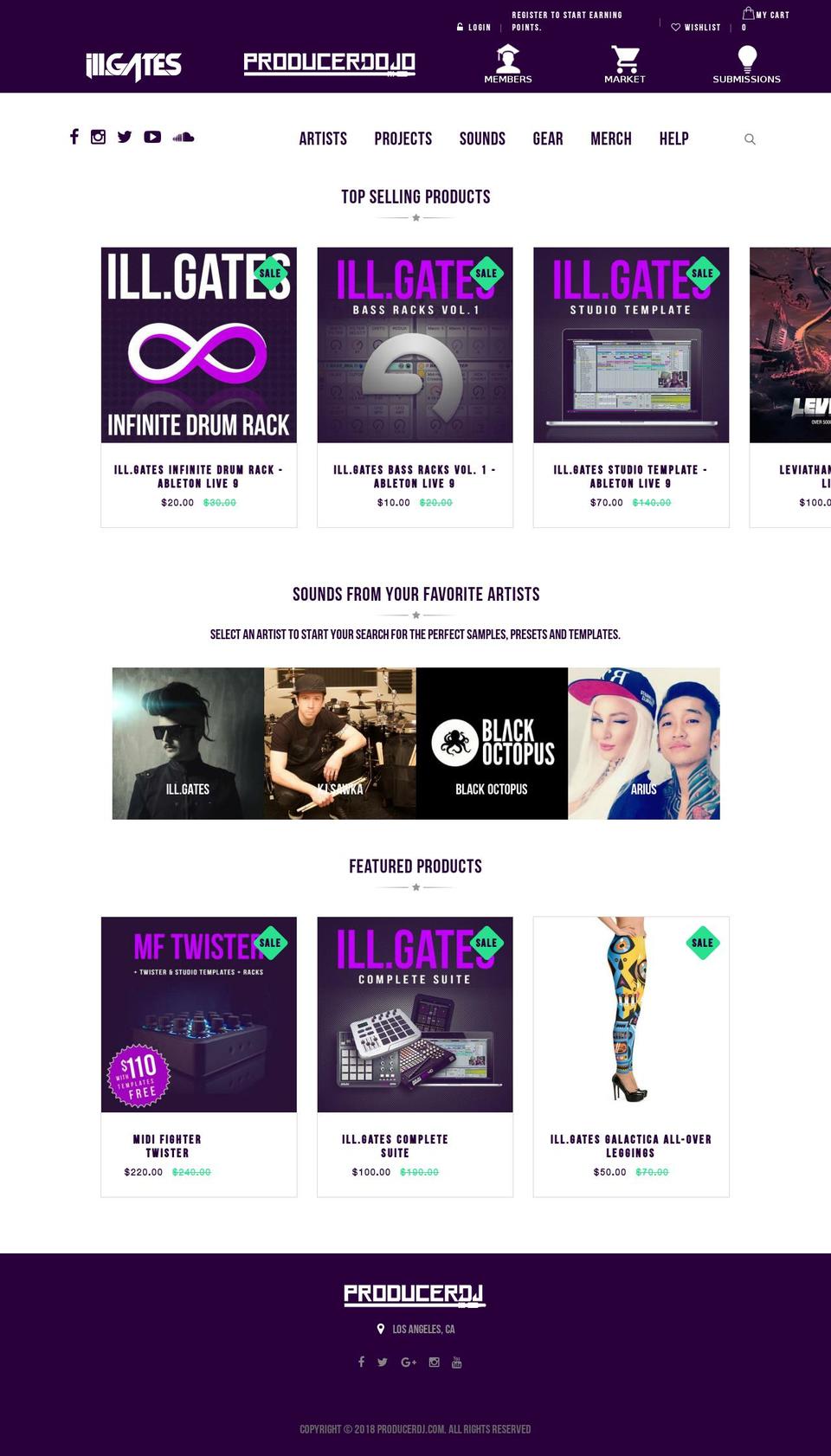 producerdj.com shopify website screenshot