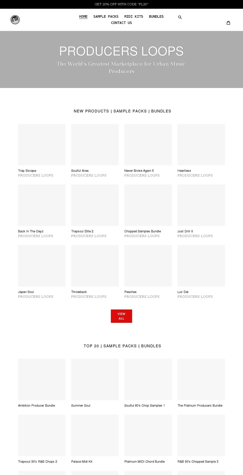 producers-loops.com shopify website screenshot
