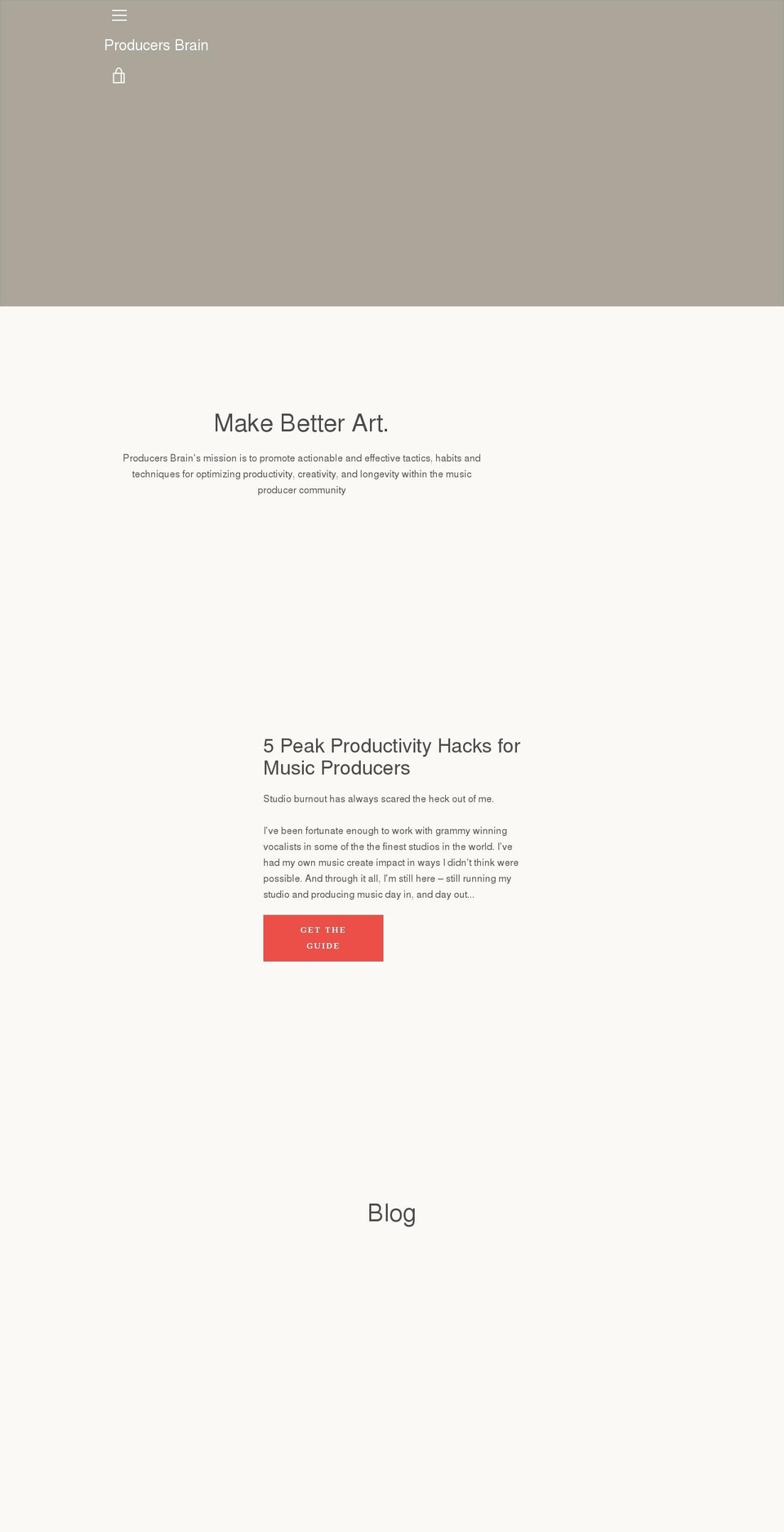 producersbrain.com shopify website screenshot