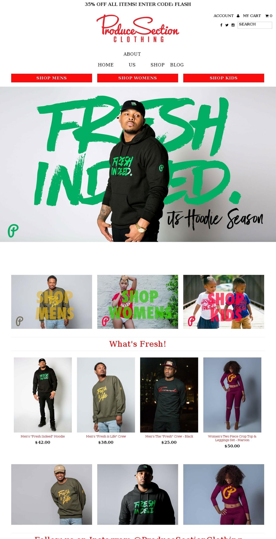 producesectionclothing.com shopify website screenshot