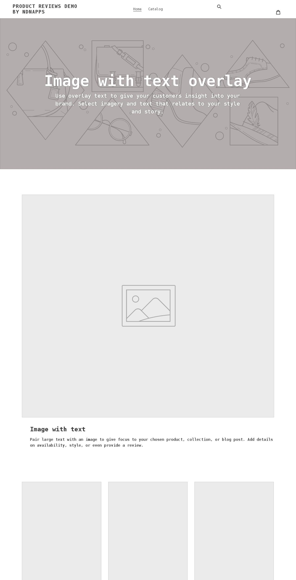 product-reviews-demo-by-ndnapps.myshopify.com shopify website screenshot