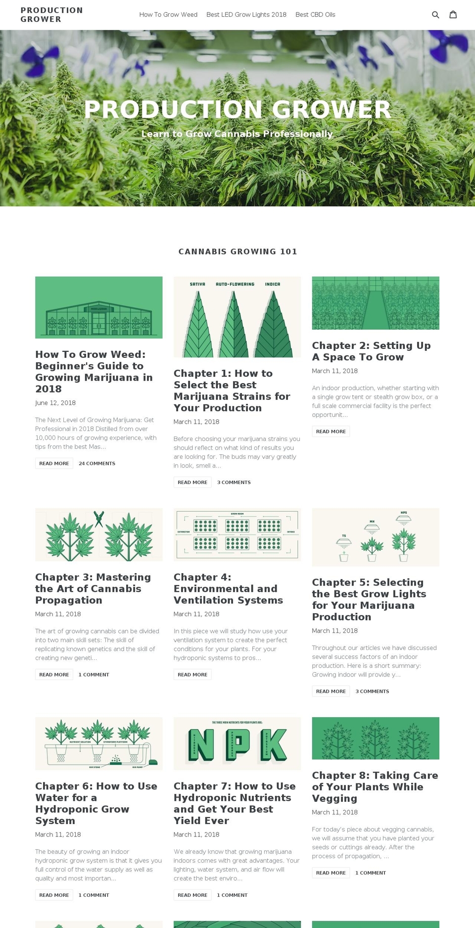 productiongrower.com shopify website screenshot