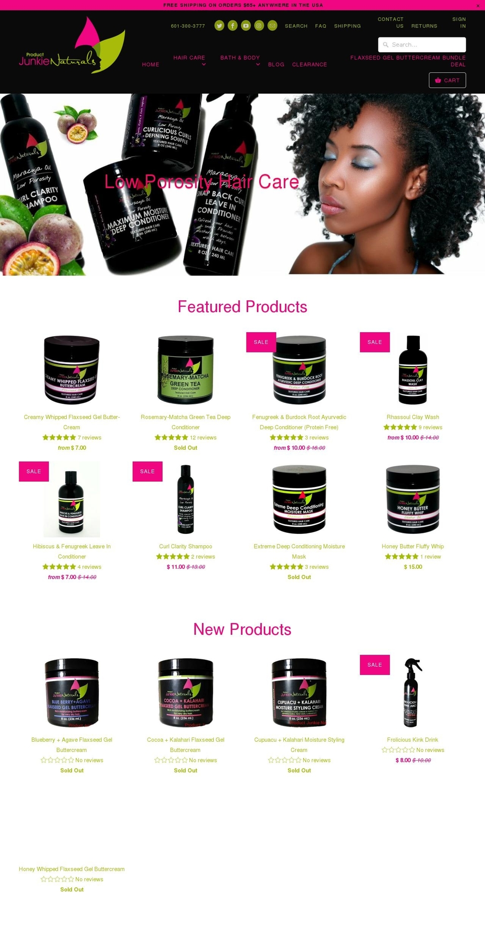 productjunkienaturals.com shopify website screenshot