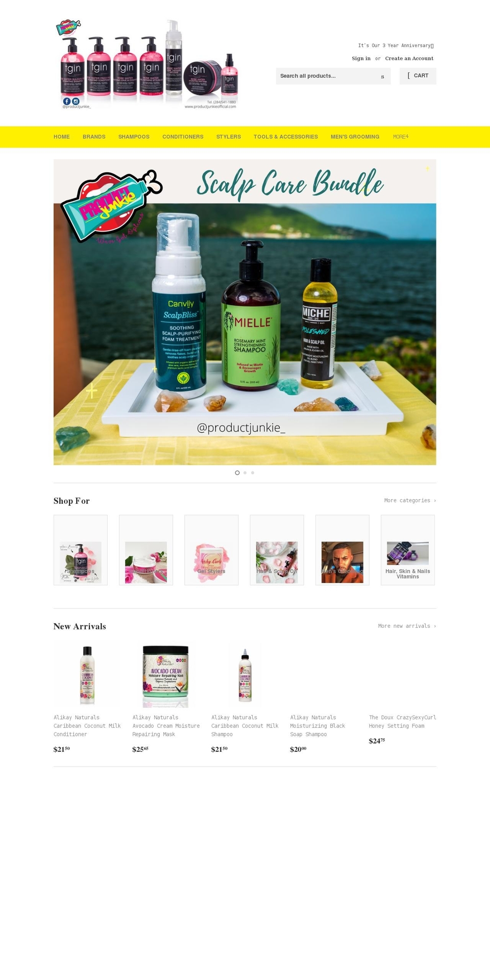 productjunkieofficial.com shopify website screenshot