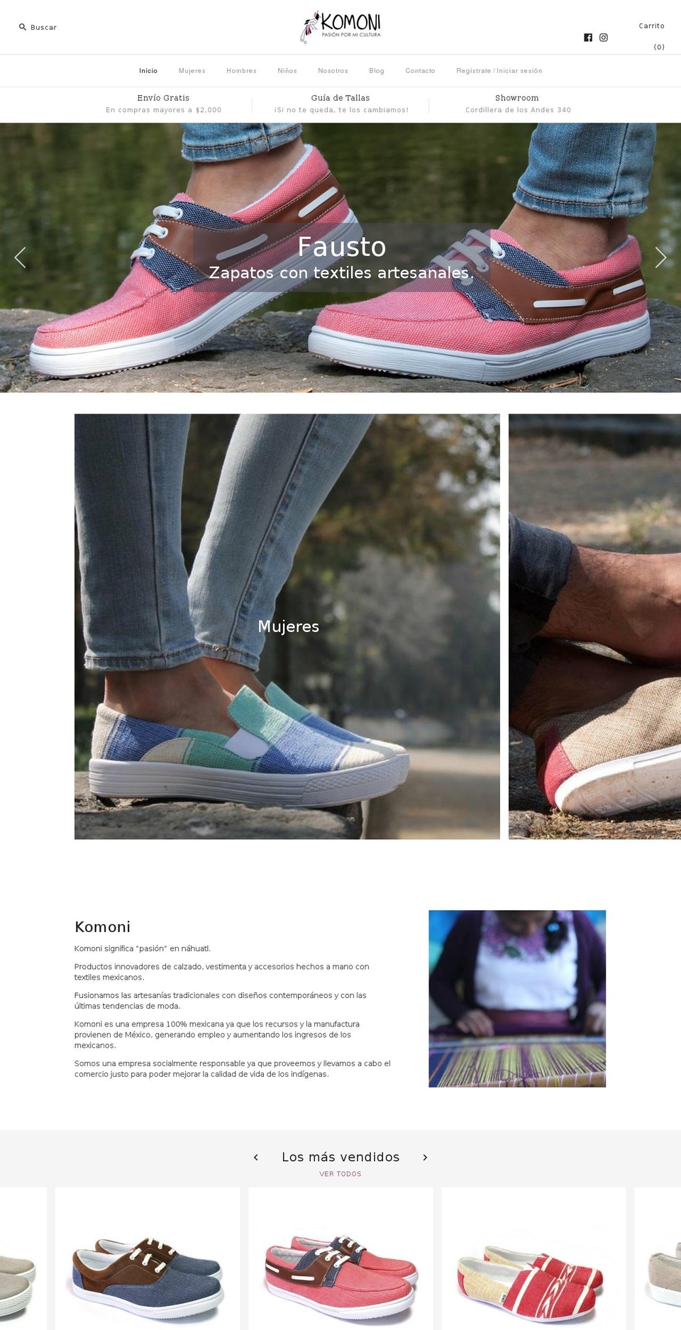 productoskomoni.com shopify website screenshot