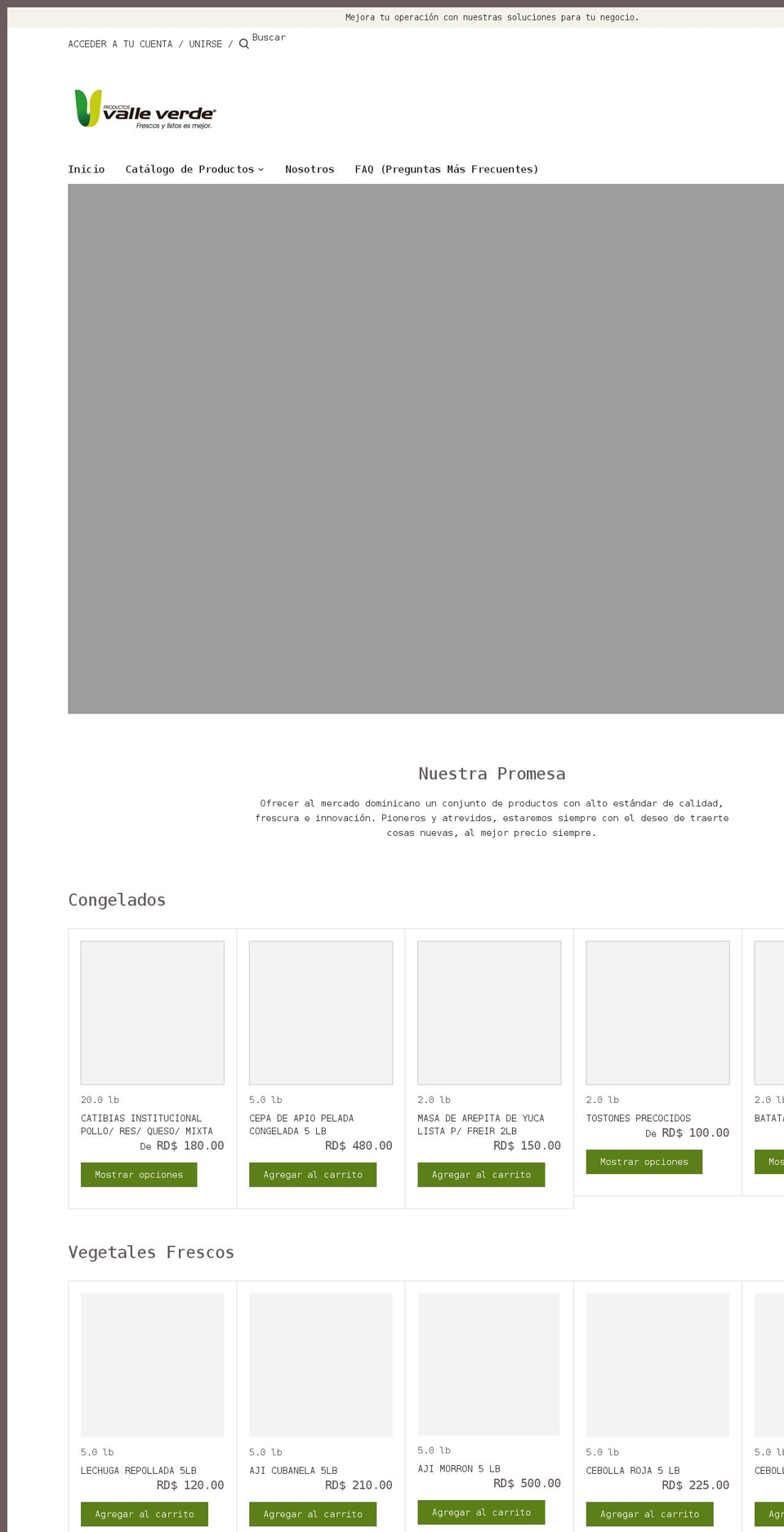 productosvalleverde.com shopify website screenshot