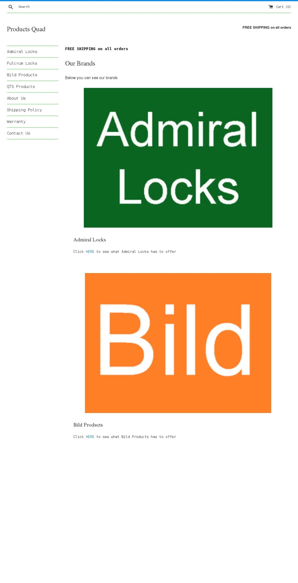 products-quad.com shopify website screenshot