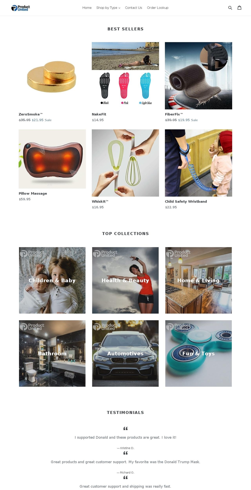 productunited.com — Shopify storefront screenshot