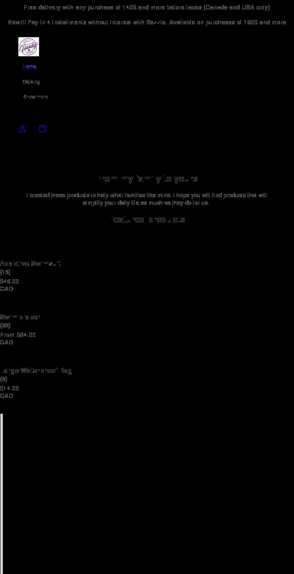 produitshandy.com shopify website screenshot