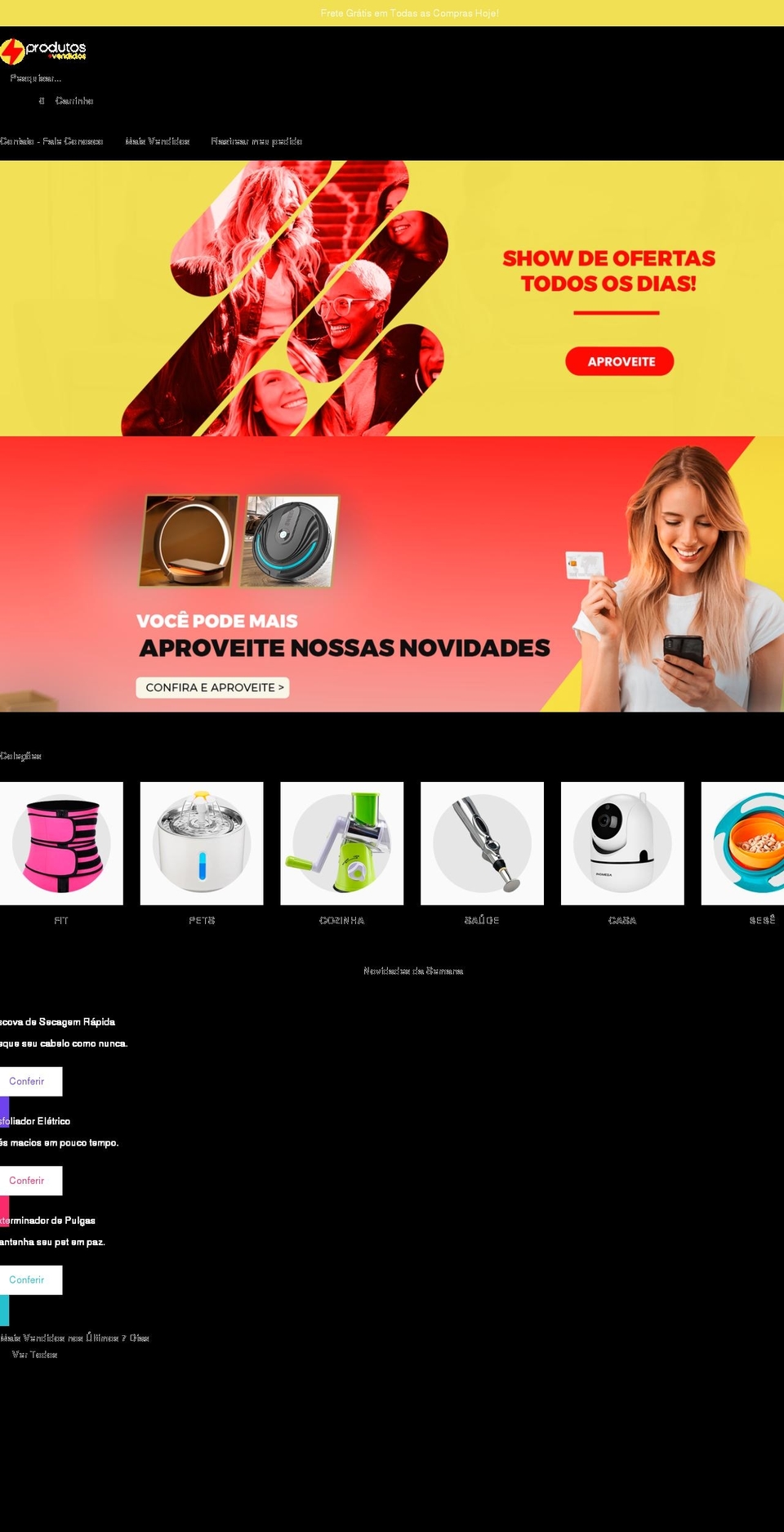 produtosmaisvendidos.com shopify website screenshot