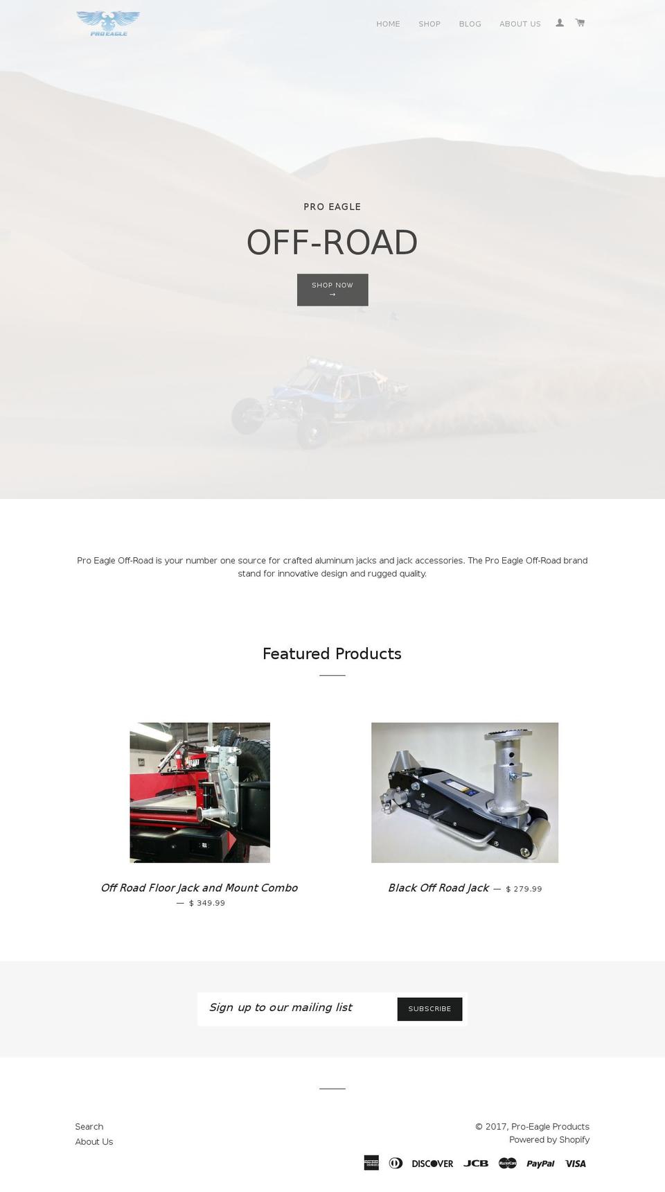 proeagle-products.com shopify website screenshot