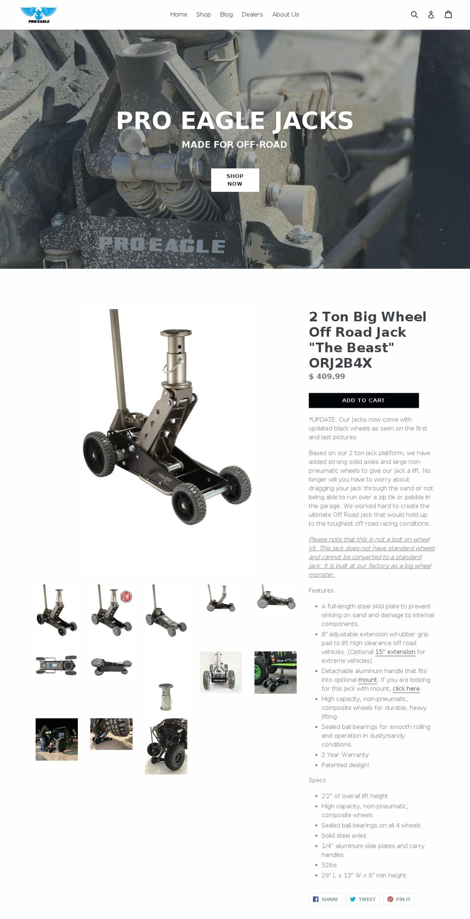 proeagle.com shopify website screenshot