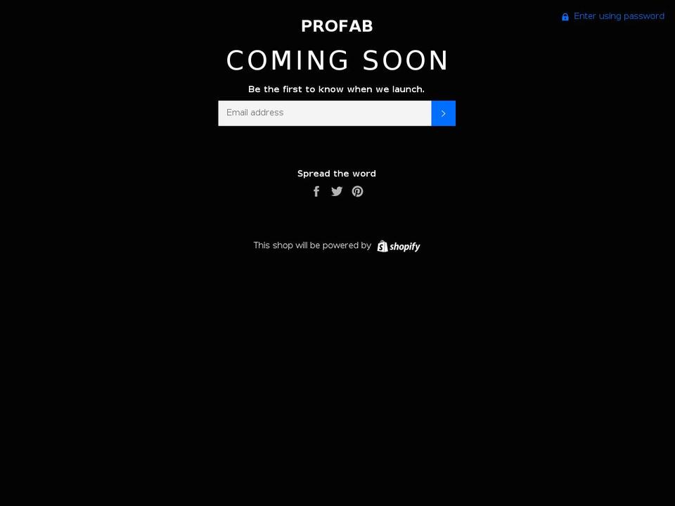 profab.co.in shopify website screenshot