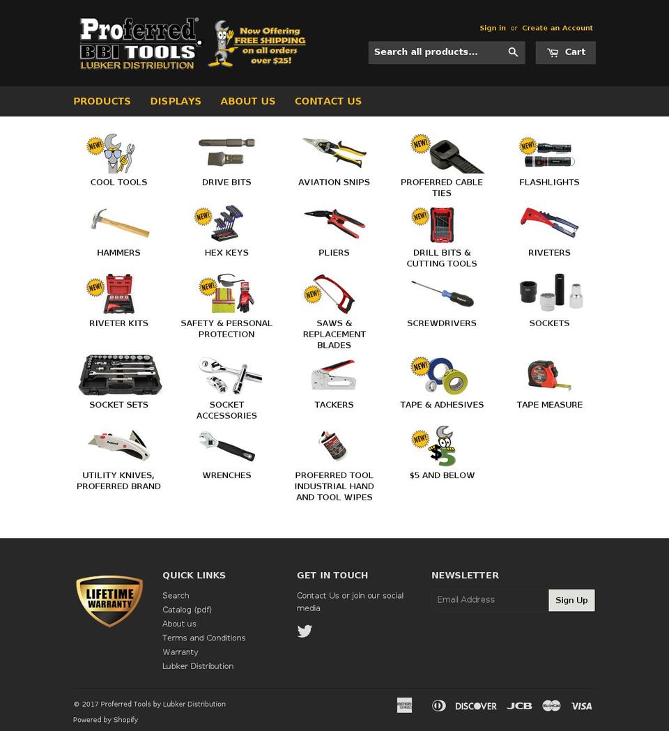 proferred.tools shopify website screenshot