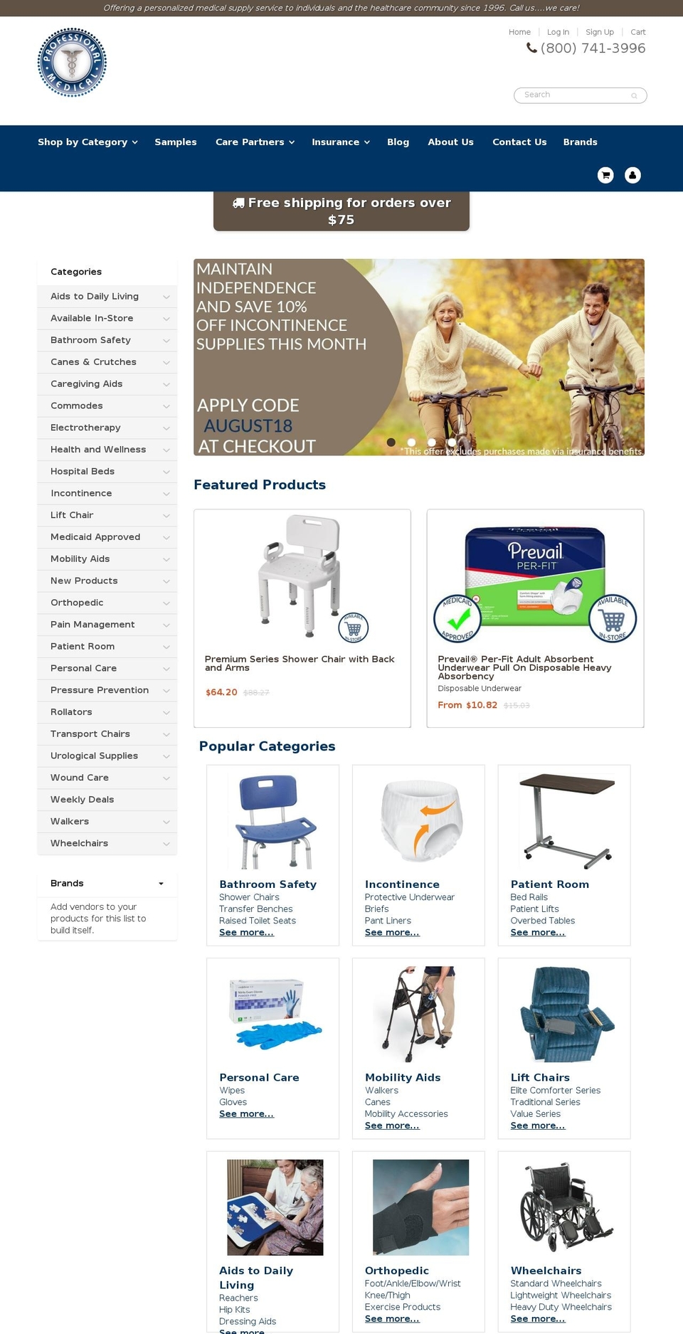 professionalmedicalcorp.com shopify website screenshot