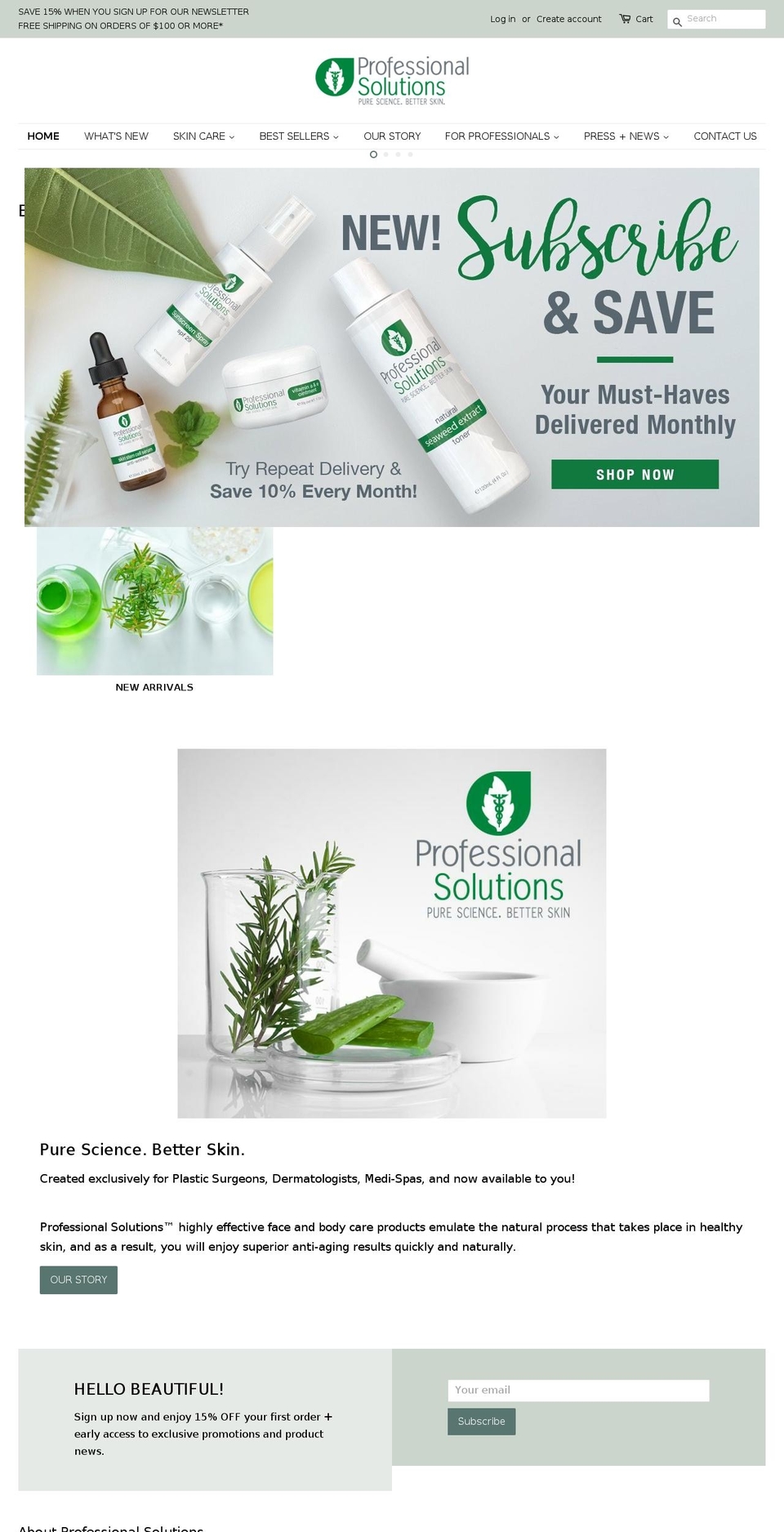 professionalsolutions.net shopify website screenshot