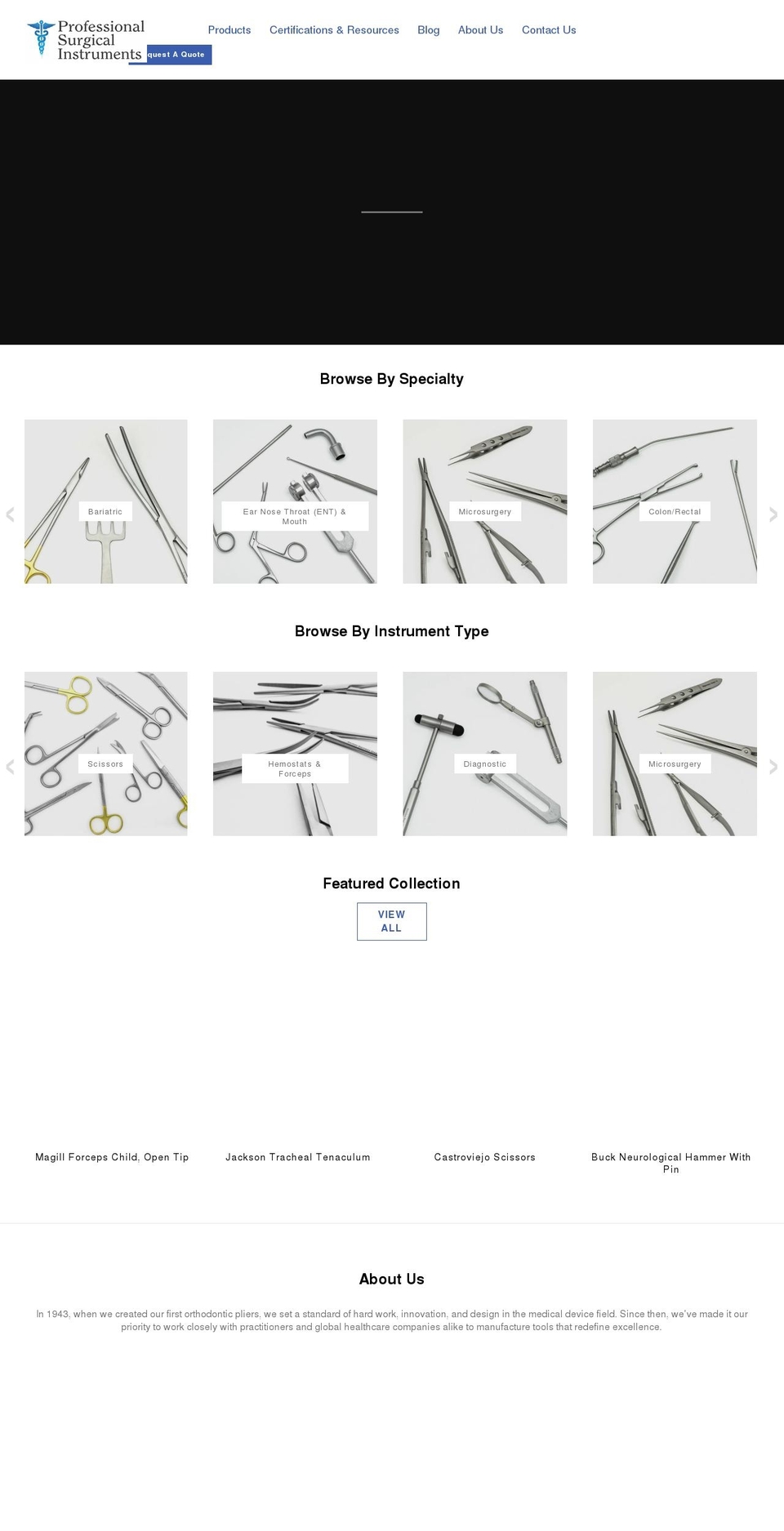 professionalsurgical.com shopify website screenshot