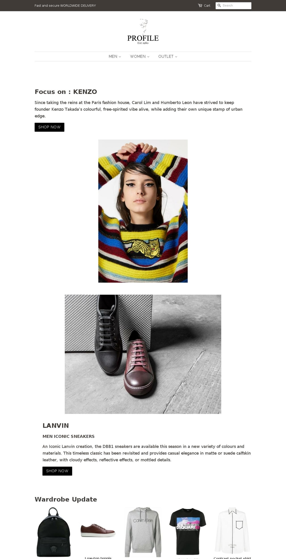 profilefashion.com — Shopify storefront screenshot