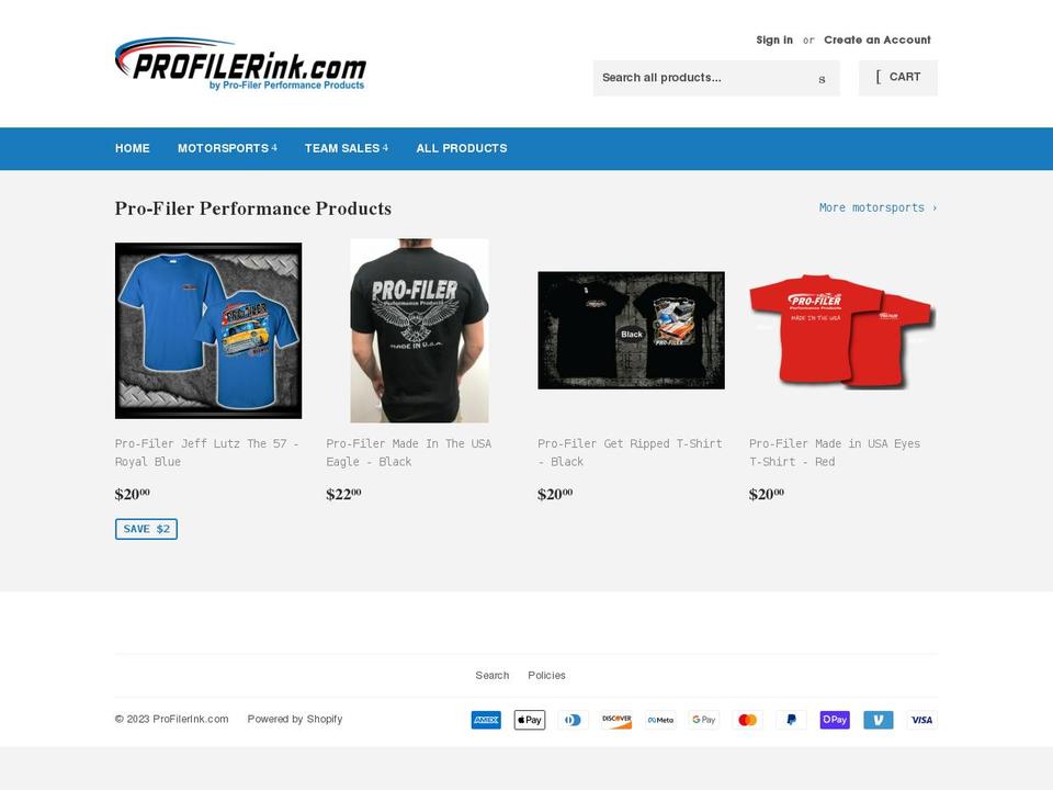 profilerink.com shopify website screenshot