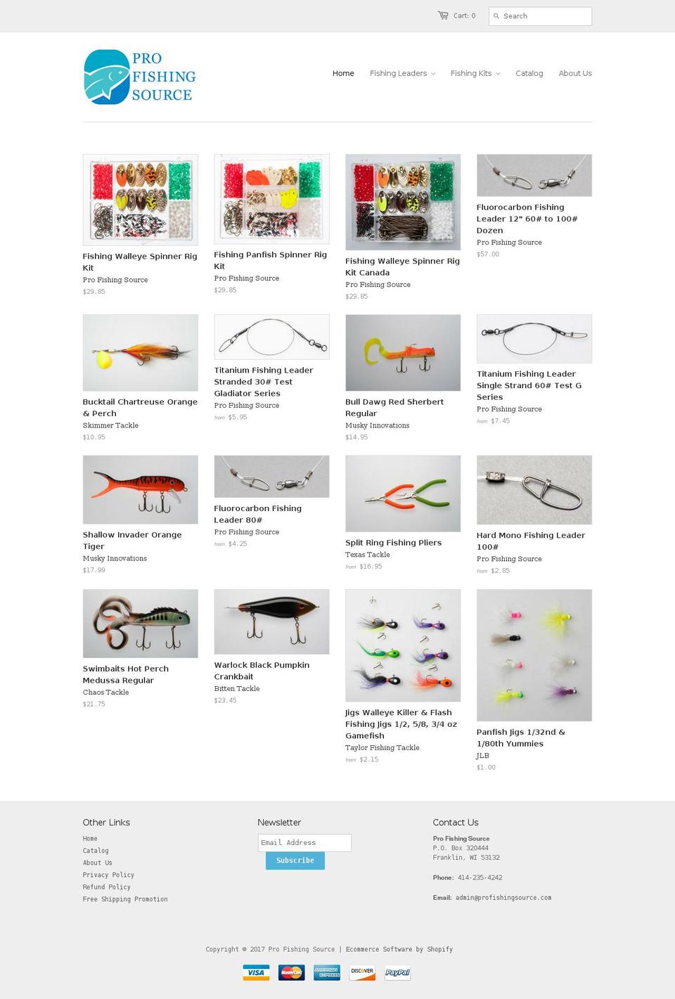 profishingsource.com shopify website screenshot