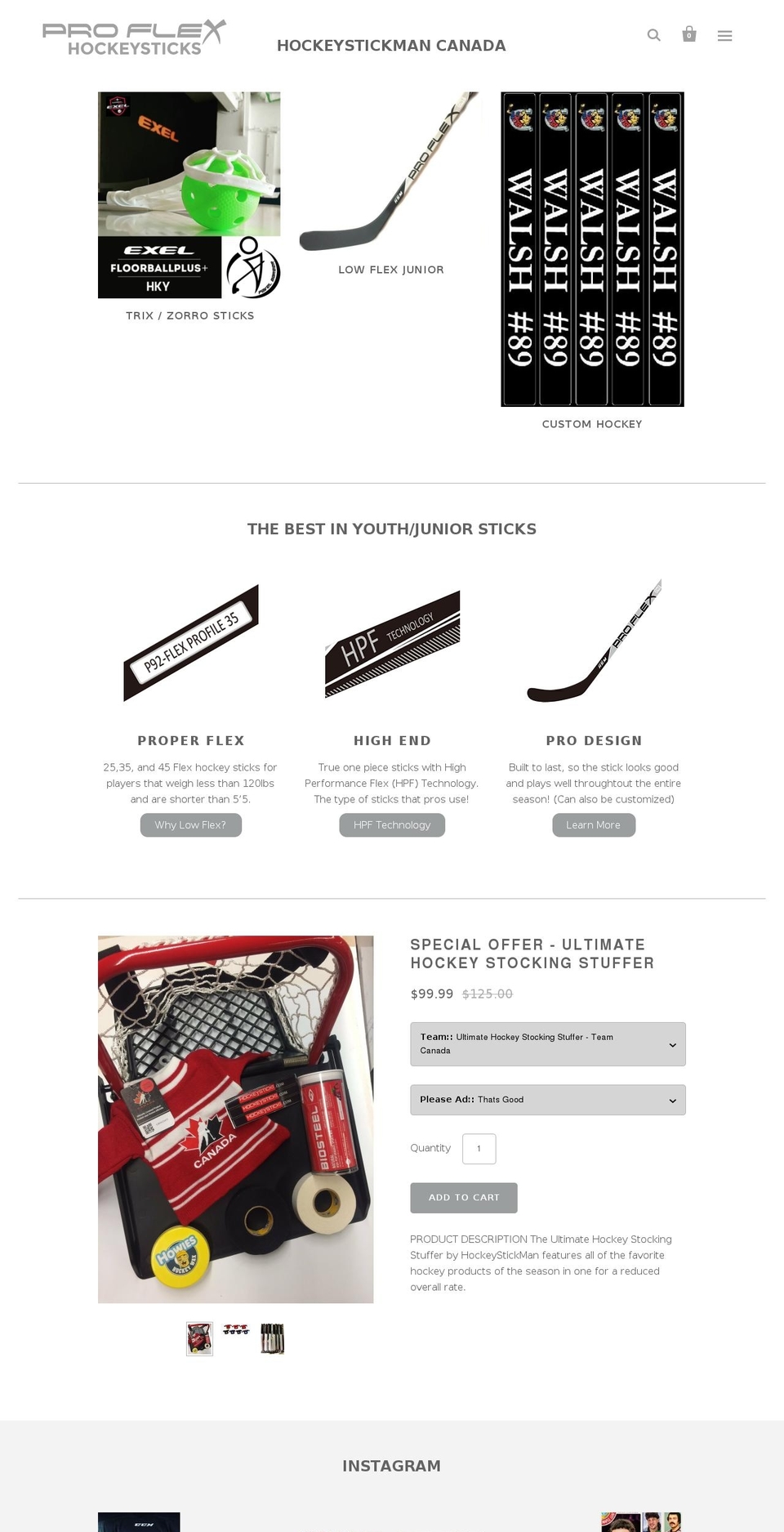 proflexhockey.com shopify website screenshot