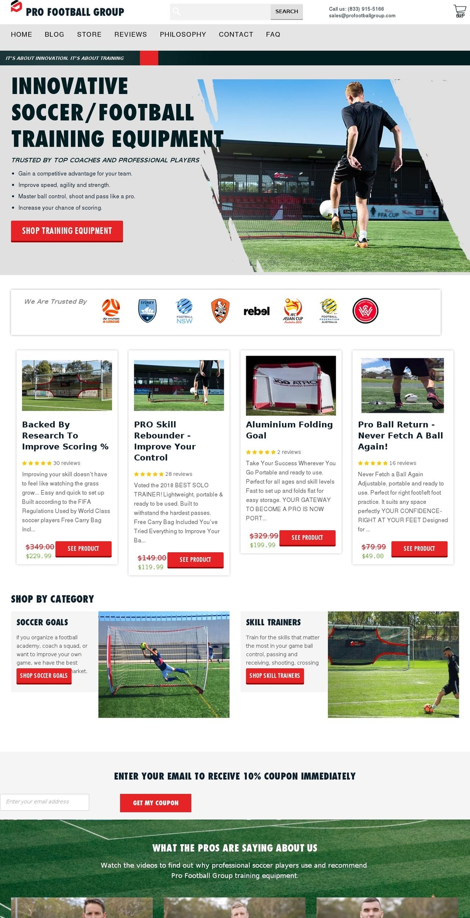 live backup Shopify theme site example profootballgroup.com