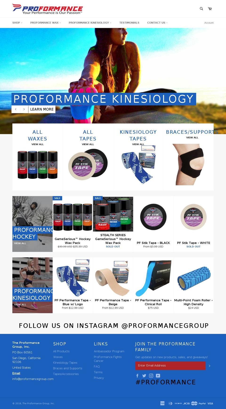 proformancekinesiology.com — Shopify storefront screenshot
