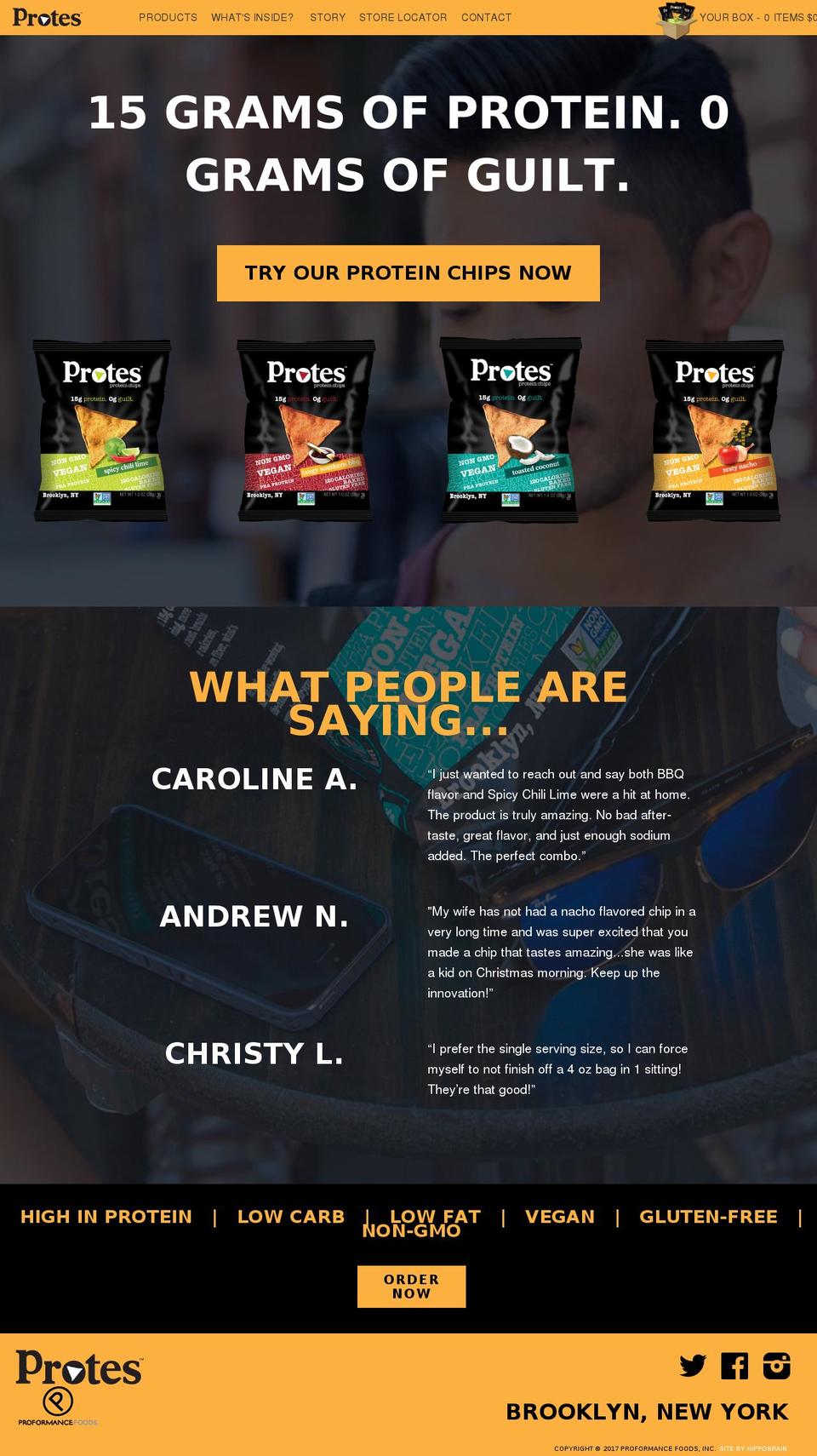 proformancesnacks.com shopify website screenshot
