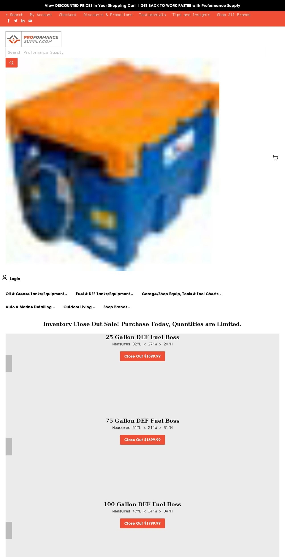 proformancesupply.com shopify website screenshot