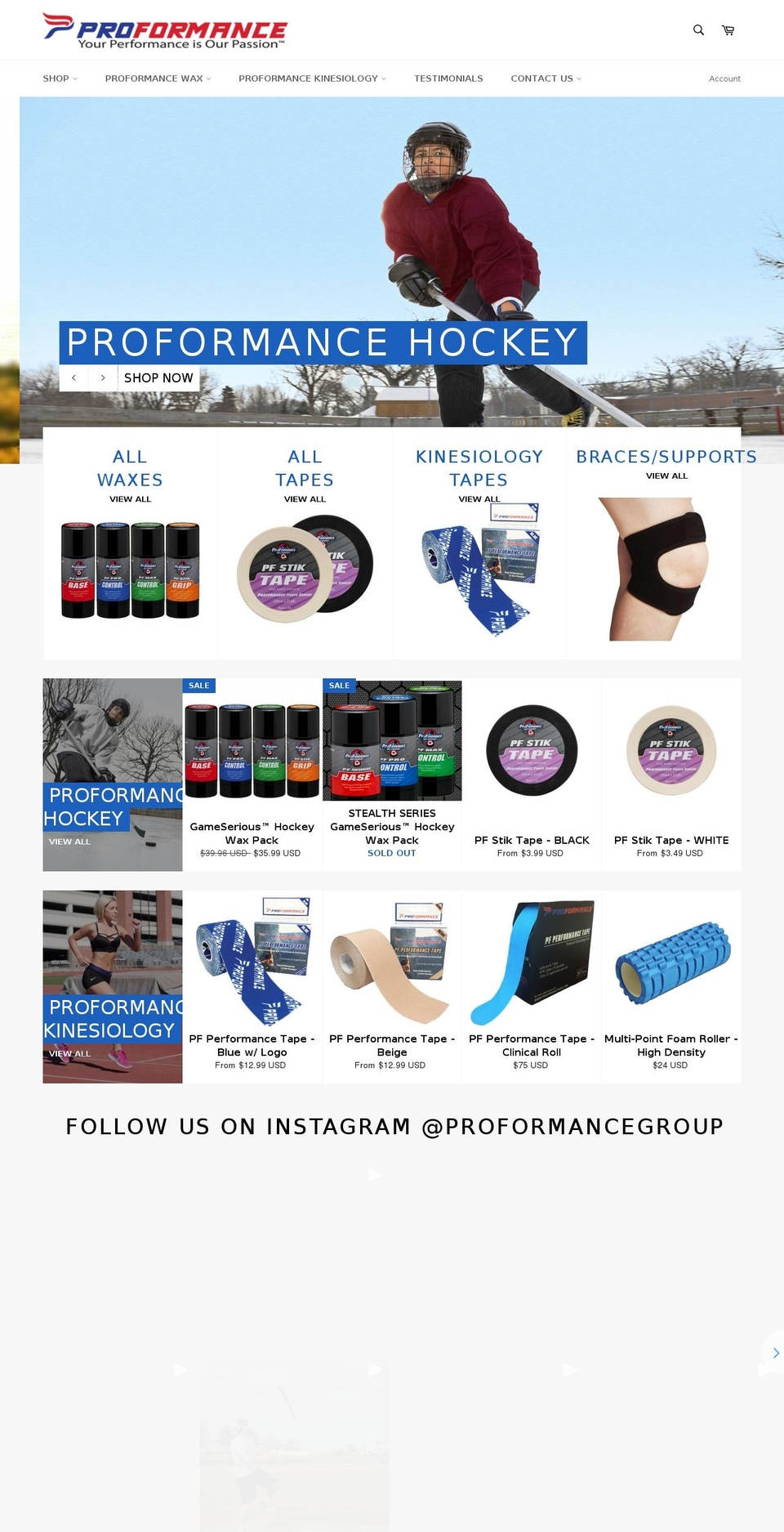proformancetapes.com shopify website screenshot