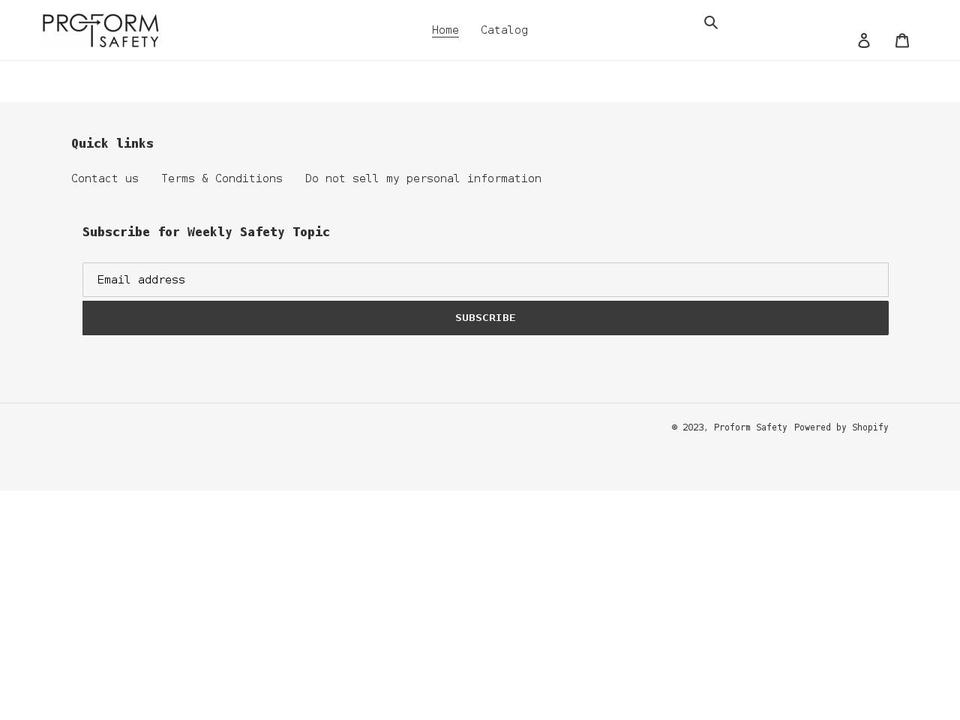 proformsafety.com shopify website screenshot