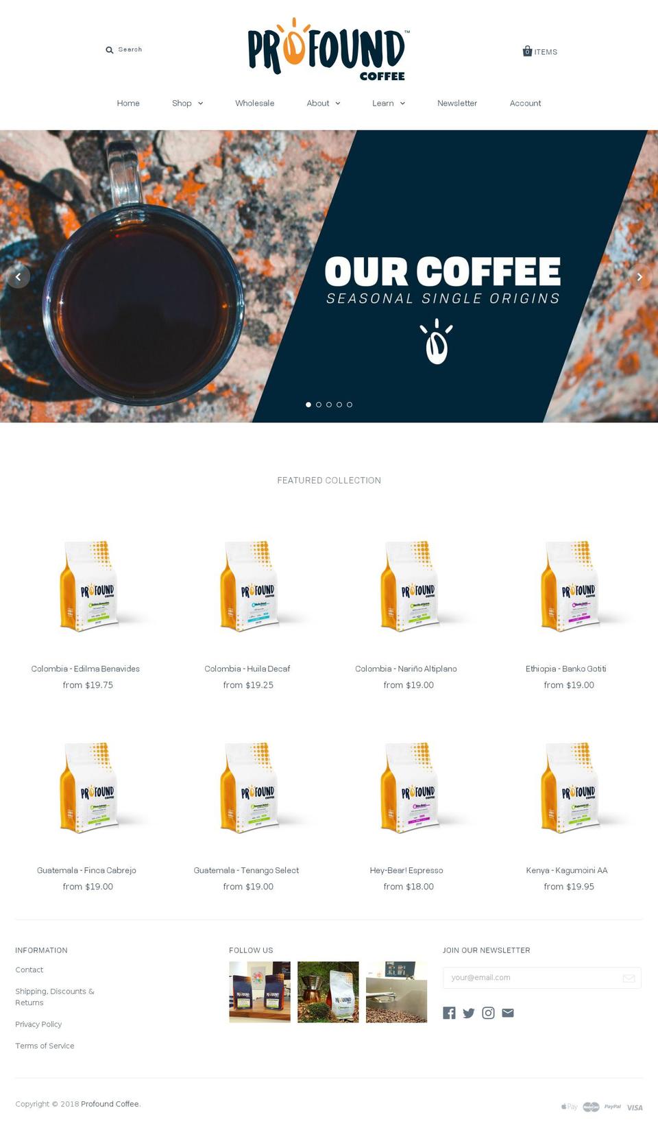 profoundcoffee.com — Shopify storefront screenshot