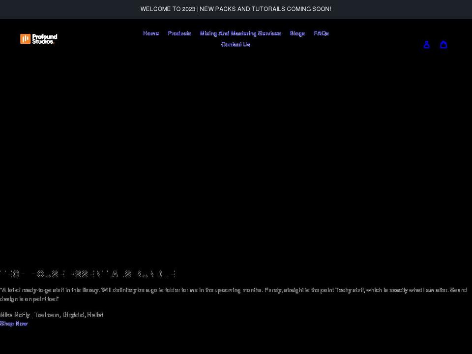 profoundstudios.com.au shopify website screenshot