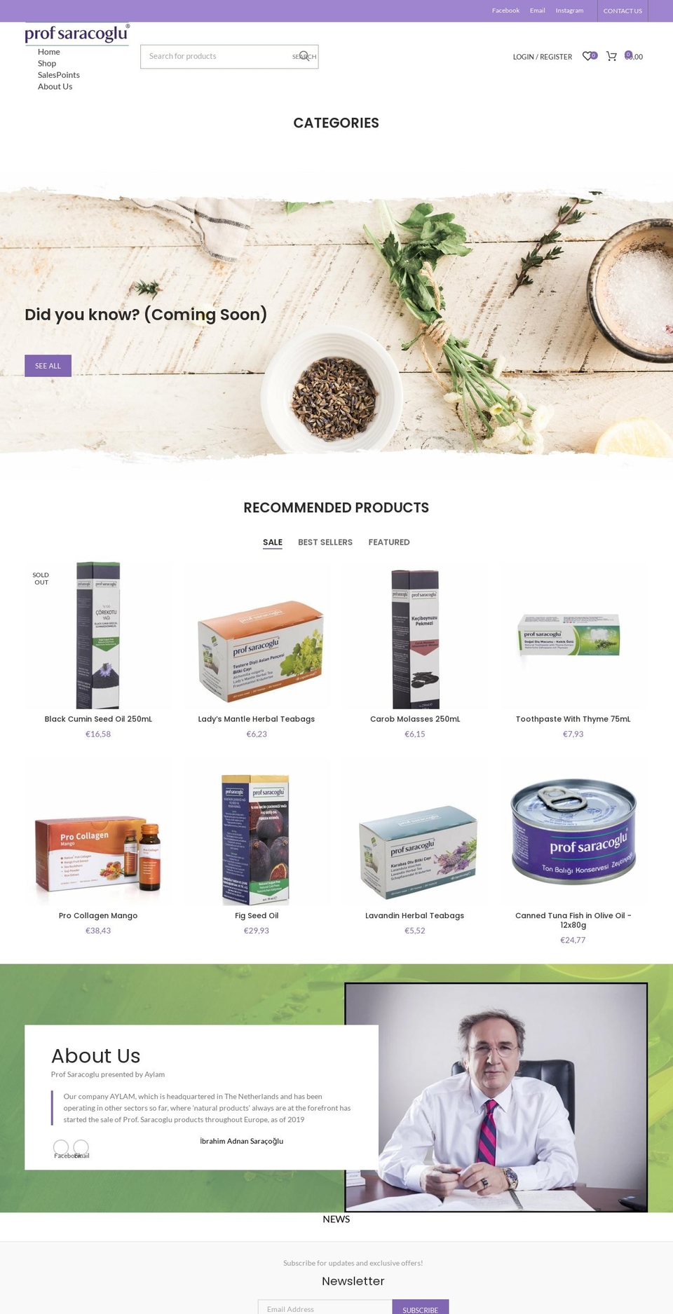Woodmart Shopify theme site example profsaracoglu.eu