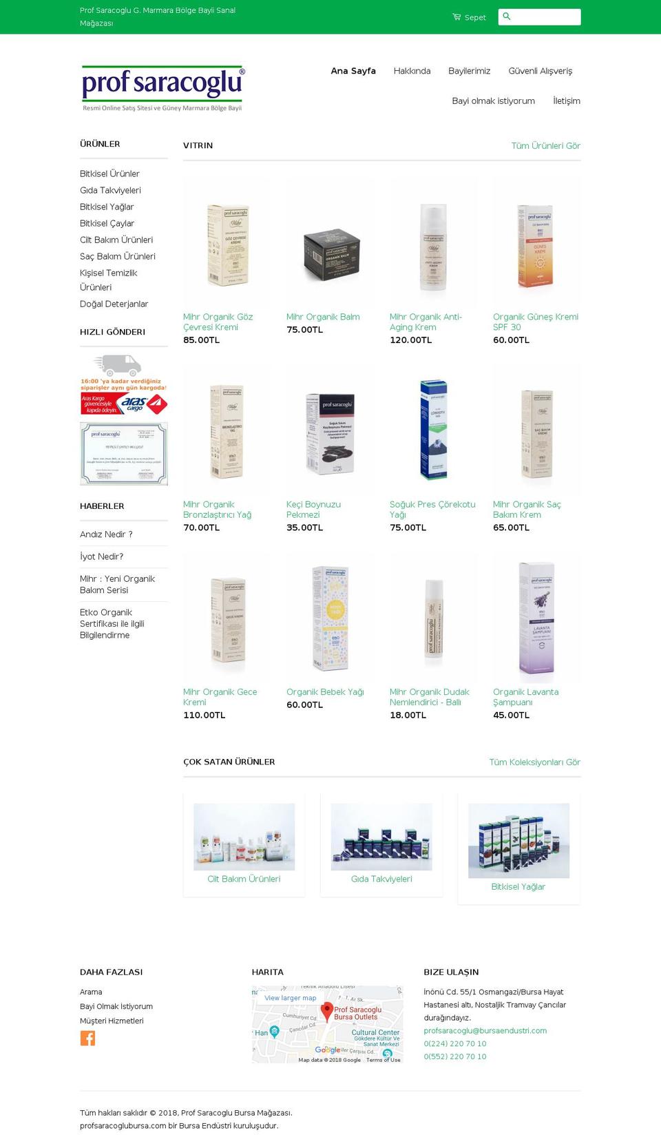 profsaracoglubursa.com shopify website screenshot