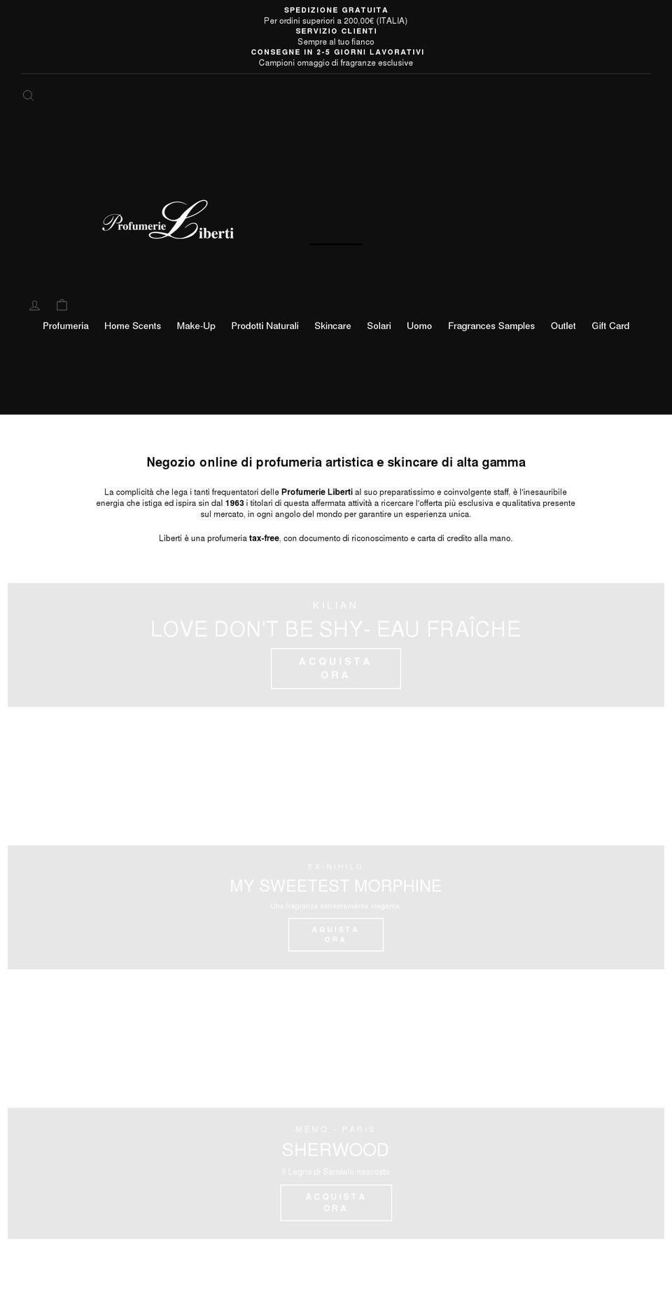 profumerieliberti.sm shopify website screenshot