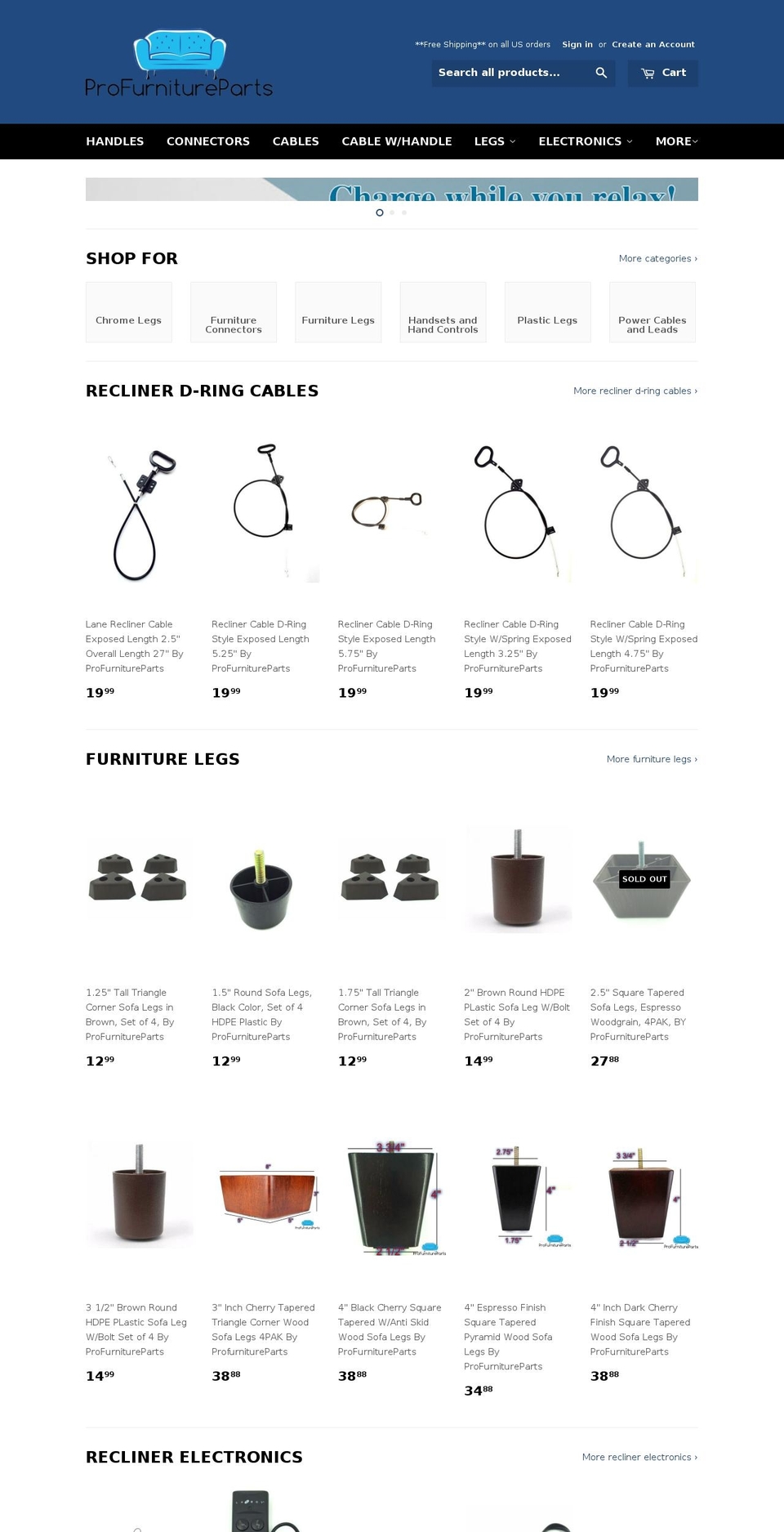 profurnitureparts.com shopify website screenshot