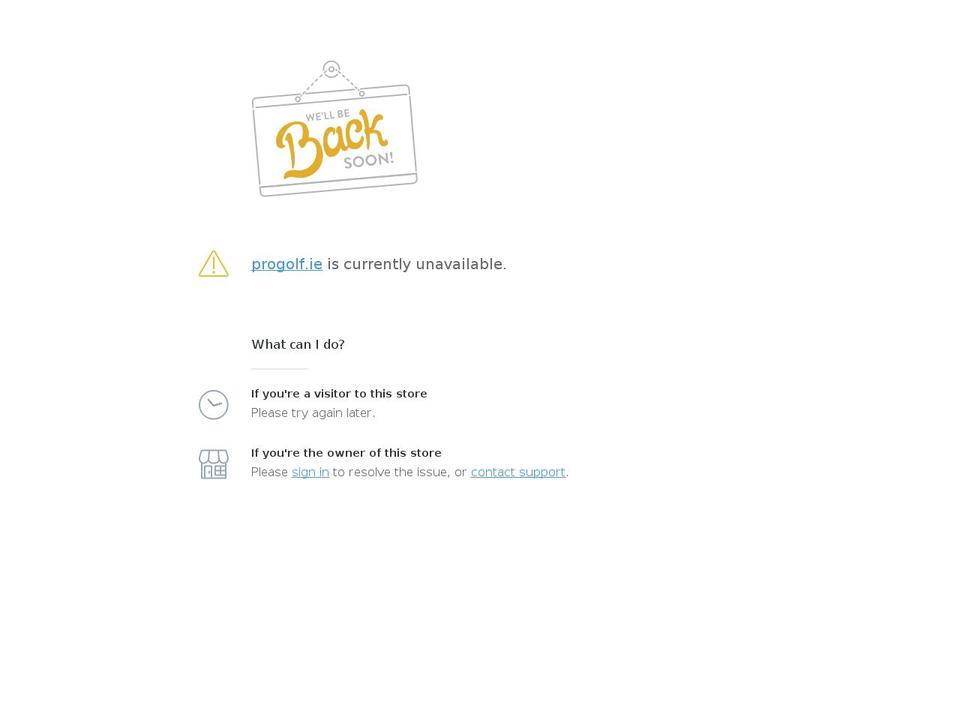 progolf.ie shopify website screenshot