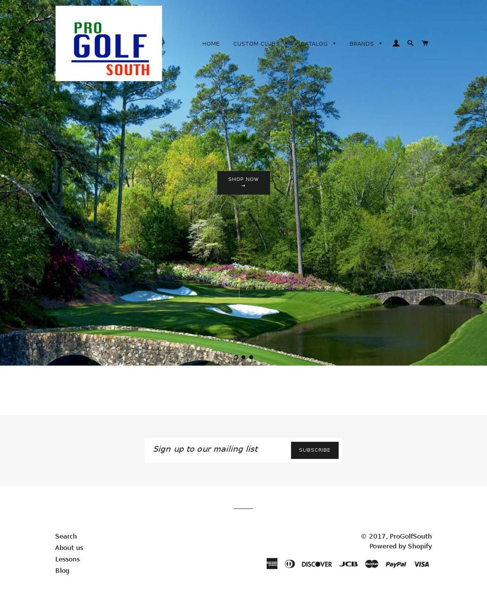progolfsouth.com shopify website screenshot
