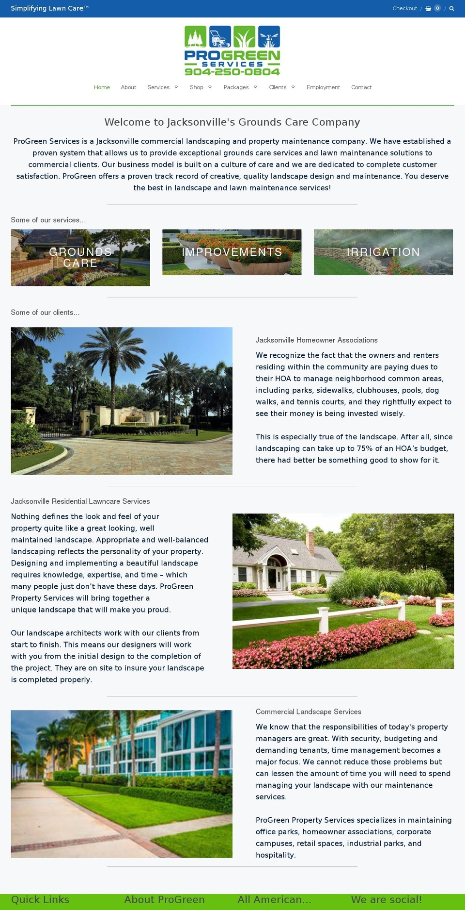 progreen-services.com shopify website screenshot