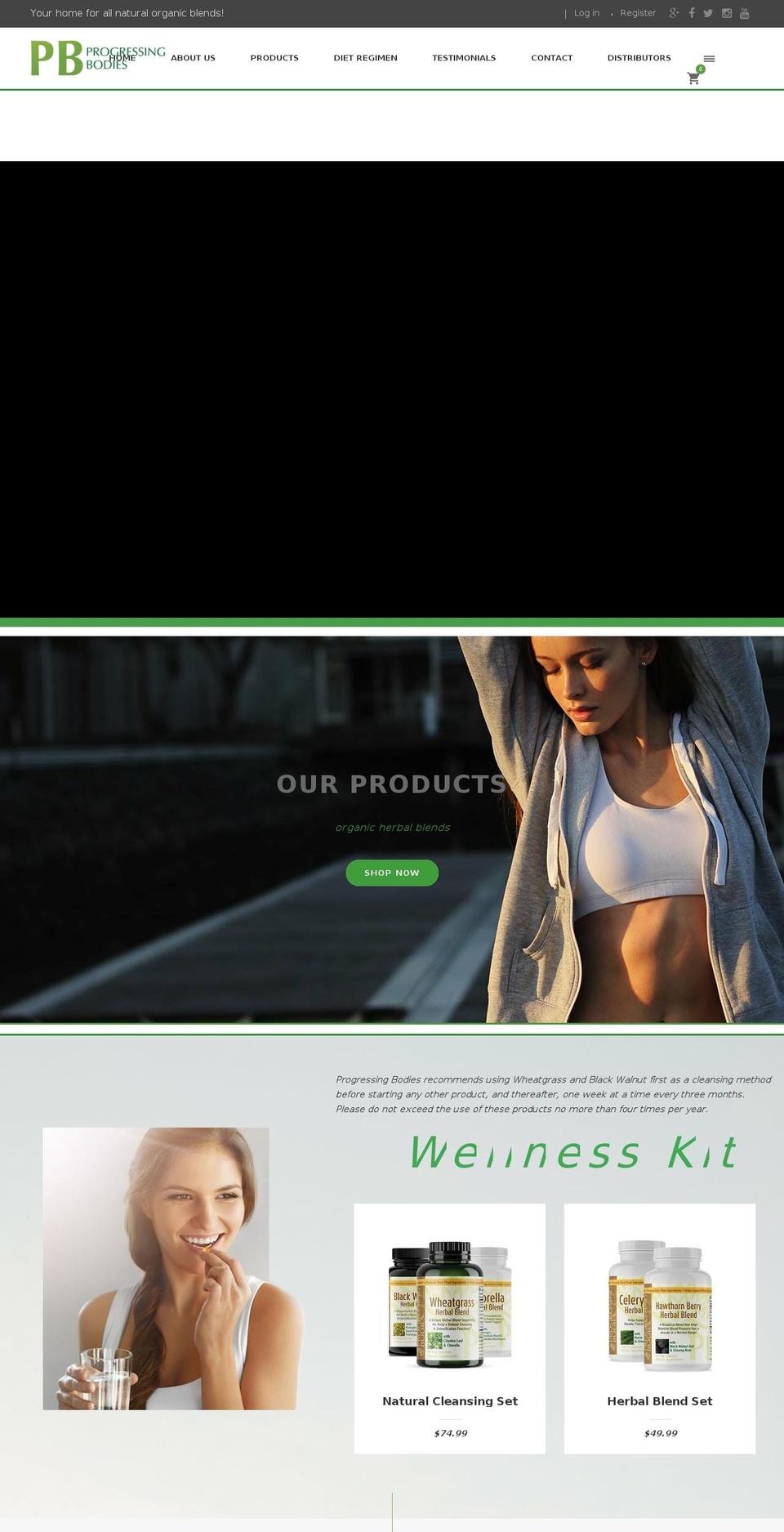 progressingbodies.com shopify website screenshot