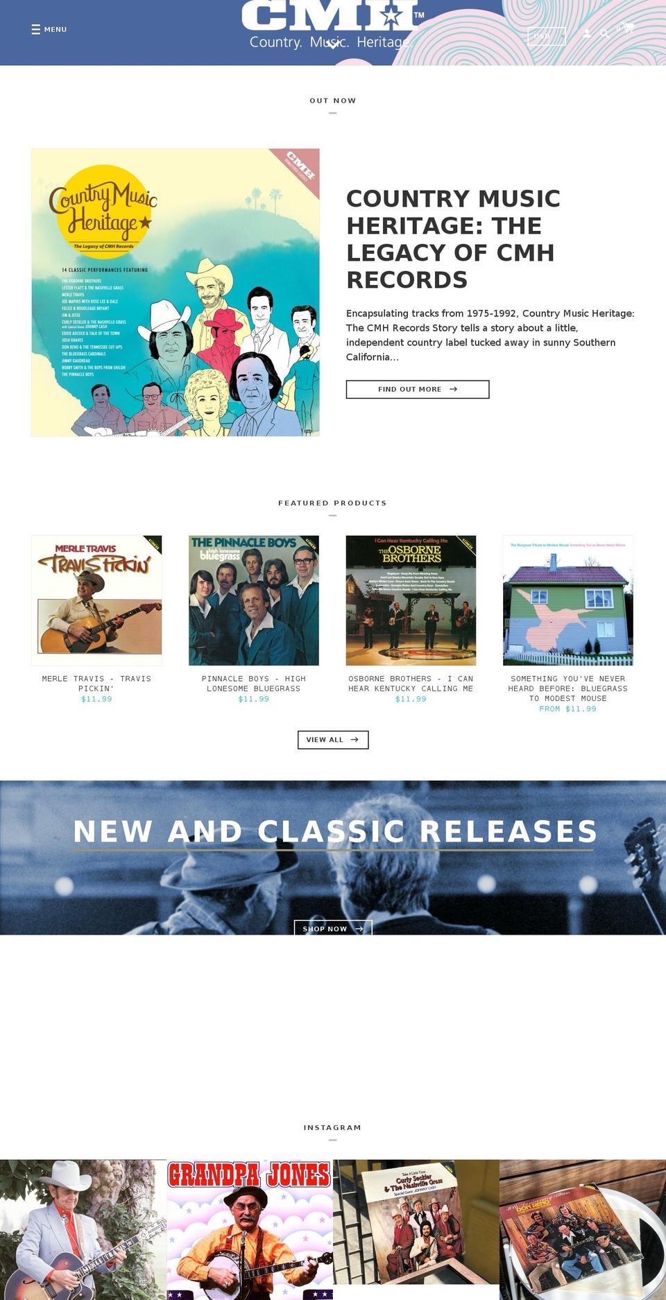 progressivebluegrass.com — Shopify storefront screenshot