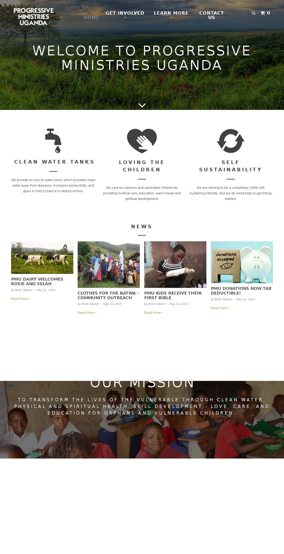 progressiveministriesuganda.org shopify website screenshot