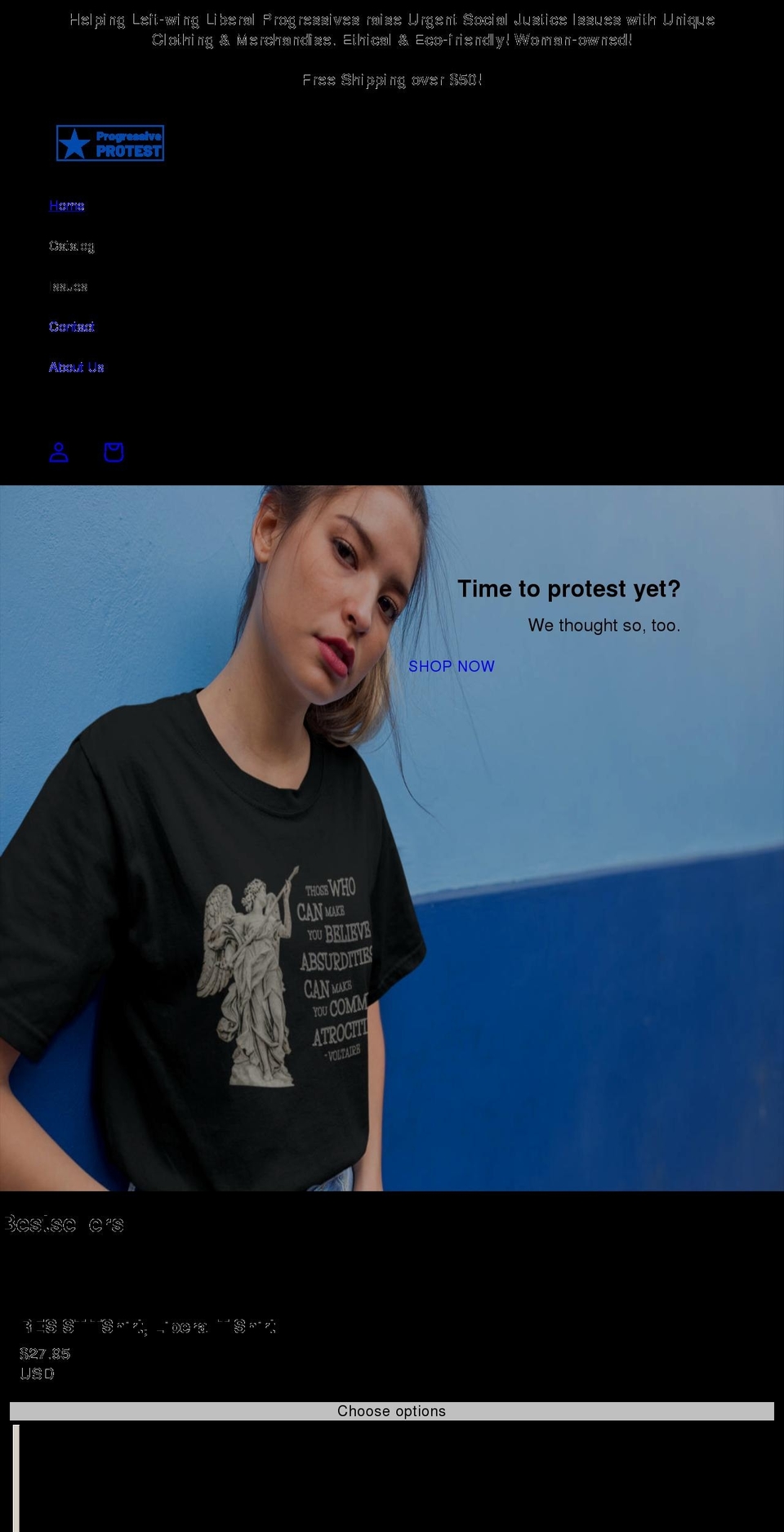 progressiveprotest.com shopify website screenshot