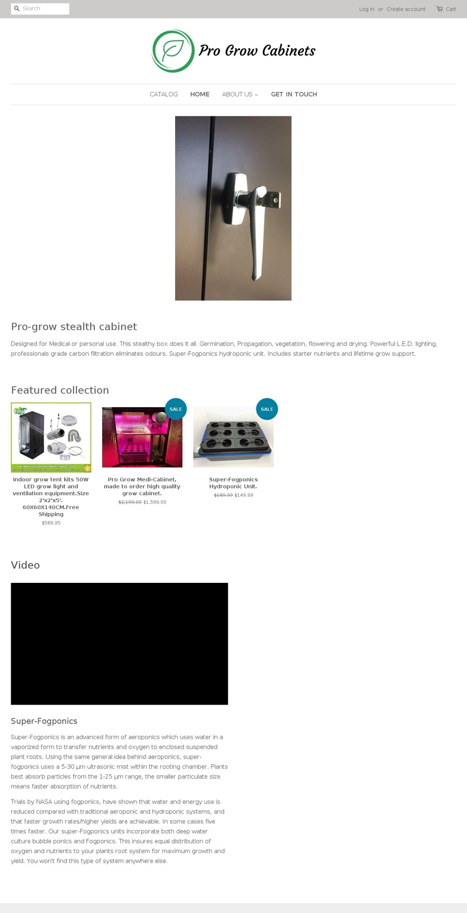 progrowcabinets.com — Shopify storefront screenshot