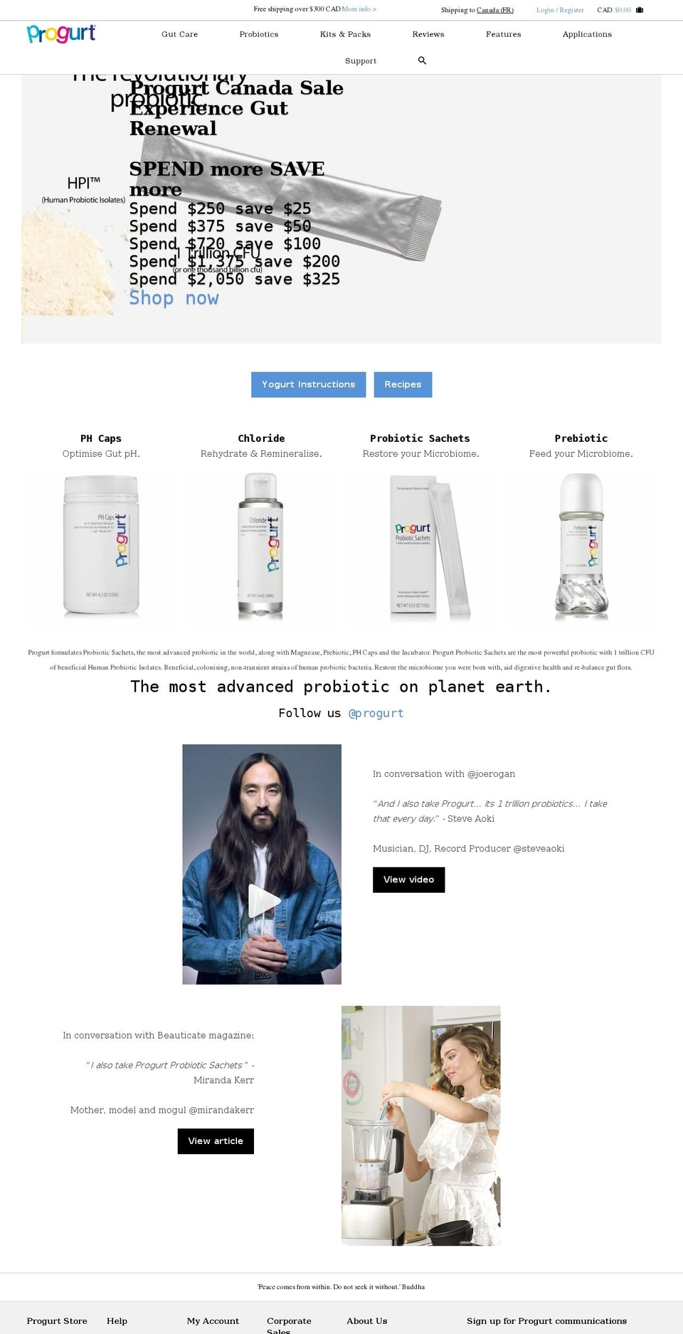 progurt.ca shopify website screenshot